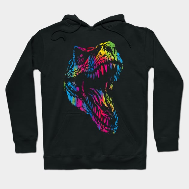 Vibrant T-Rex Hoodie by Daletheskater